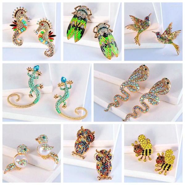 Brincos pendurados colorido strass animal de alta qualidade linda gota de metal acessórios de joias de moda para mulheres atacado