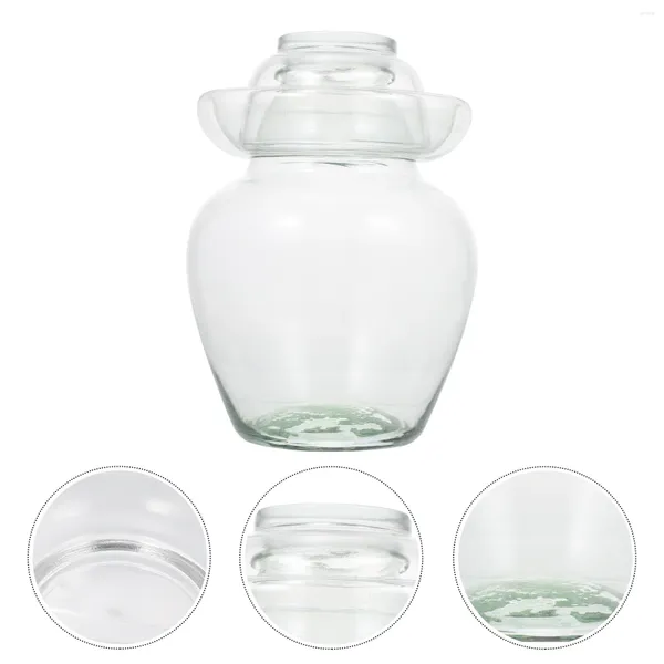 Garrafas de armazenamento 1 pc grande capacidade pickle vegetal jar selado comida de vidro pode para cozinha (transparente)