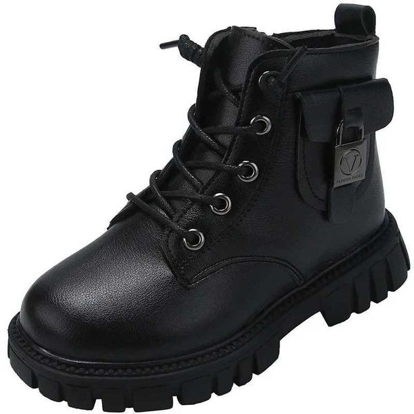 Stiefel Neue Winter Mode Kinder Booties Mädchen Stiefeletten Nicht-slip Jungen Schuhe PU Leder Kurze Stiefel Kinder Schule Schuh herbst Mädchen BootL2401