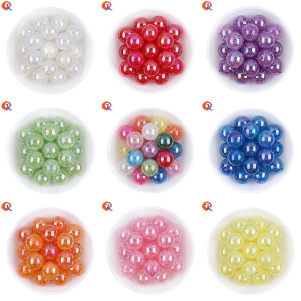 Grânulos moda jóias escolher cores 20mm 100 pçs/lote gumball acrílico claro ab rachado contas grossas diy material fornecedores