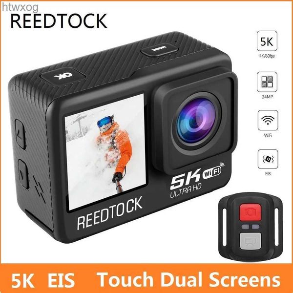 Câmeras de vídeo de ação esportiva Câmera de ação 5K 4K 60FPS 24MP 2.0 Touch LCD Anti-shake Tela dupla WiFi à prova d'água Controle remoto Webcam Gravador de vídeo esportivo YQ240129