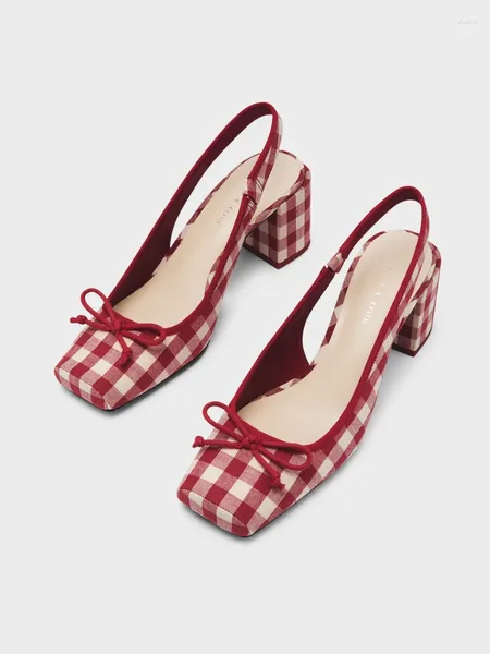 Модельные туфли, летние сандалии Baotou, туфли на высоком квадратном каблуке с французским бантом и толщиной 5 см, модные пикантные одиночные туфли Мэри Джейн