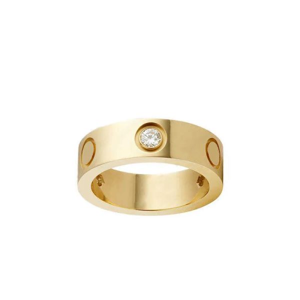 Schmuck Größe 4/5/6 mm Ringe Damen Designerring Paarschmuck Band Titanstahl mit Diamanten Lässige Mode Straße Klassisch Gold Silber Roségold mit Box