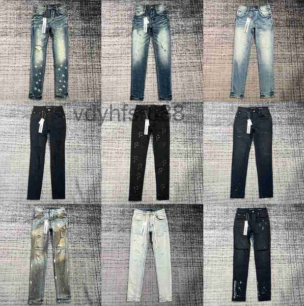 Jeans firmati Ksubi Jeans viola di alta qualità Jeans da uomo con vita elastica Abbigliamento attillato e magro Moda KCHX