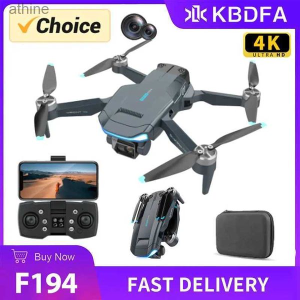 Drohnen KBDFA 2023 Neue F194 Luftdrohne GPS Bürstenloser Motor 4K HD Dual Kamera RC Hubschrauber Professionelle Faltbare Quadcopter Spielzeug Geschenke YQ240129