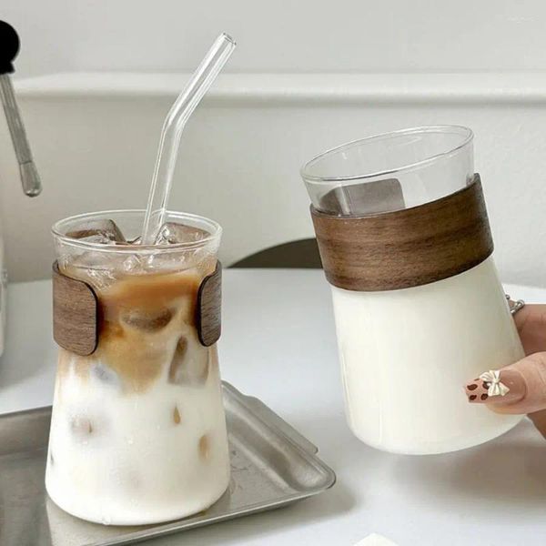 Weingläser 1 PC Kreative Iced Latte Kaffeetasse Glas Hitzebeständige Wasser Netflix Saft Milch Teetassen
