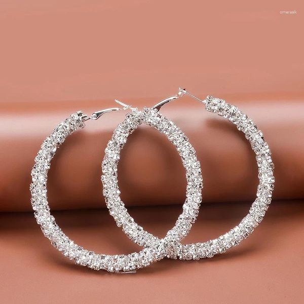 Brincos pendurados 2024 tendência vintage jóias-acessórios broca completa em forma de c versátil exagero anel de orelha mulher brinco atacado