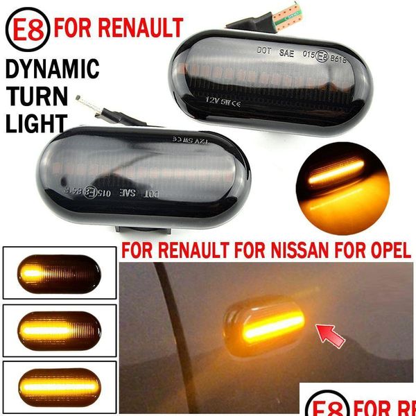 Другие сигнальные фонари 2 шт. светодиодные динамические габаритные фонари поворота для Renat Clio 1 2 Megane Espace Twingo Master Nissan Opel-Benz Smart Dr Dhupe