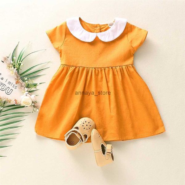 Vestidos da menina 1-5years crianças bebê menina vestido diário simples peter pan manga curta a linha verão lindos vestidos para menina saia casual