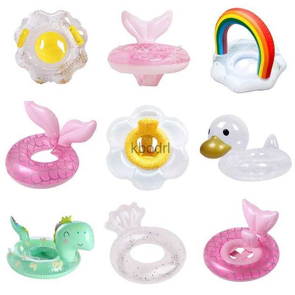 Outras piscinas SpasHG Baby Pool Float adorável desenho animado pato dinossauro crianças anel de natação inflável flor arco-íris nuvem forma círculo de natação para crianças YQ240129