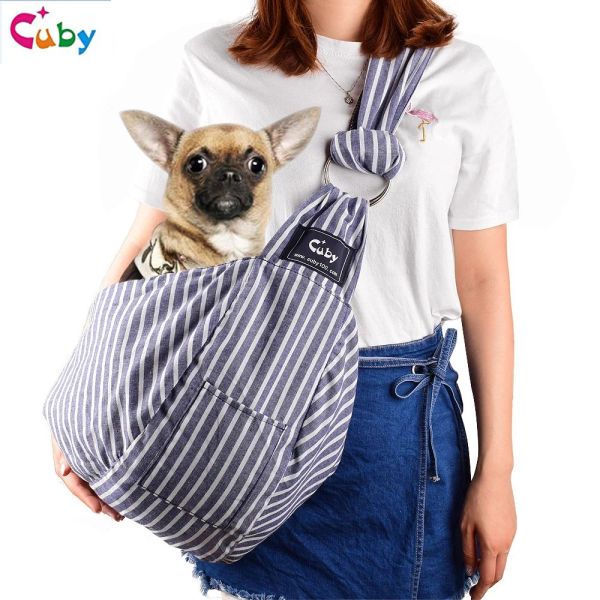 Trasportino CUBY Reversibile regolabile Pet Sling Carrier Borsa a mani libere per cani da compagnia Borsa da trasporto per gatti Morbida e confortevole Cucciolo Gattino Coniglio Doublesided