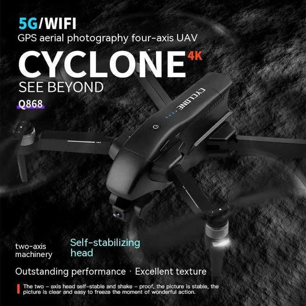 Drones Weili Q868 Gps Fotografia Aérea de Veículo Aéreo Não Tripulado de Quatro Eixos com Câmera Pan Tilt 5g Transmissão de Imagem Controle Remoto YQ240129