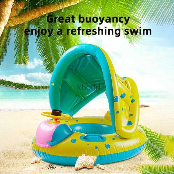 Andere Pools SpasHG Baby-aufblasbare Schwimmringe, Sitz für Kinder, schwimmender Sonnenschutz, Schwimmkreis, Pool, Badewanne, Strand, Sommer, Wasserspielzeug YQ240129