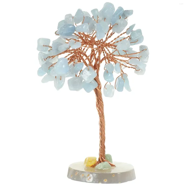 Decorações de flores decorativas enfeites de árvore de cristal artesanato de escritório presentes de meditação de natal mesa de metal