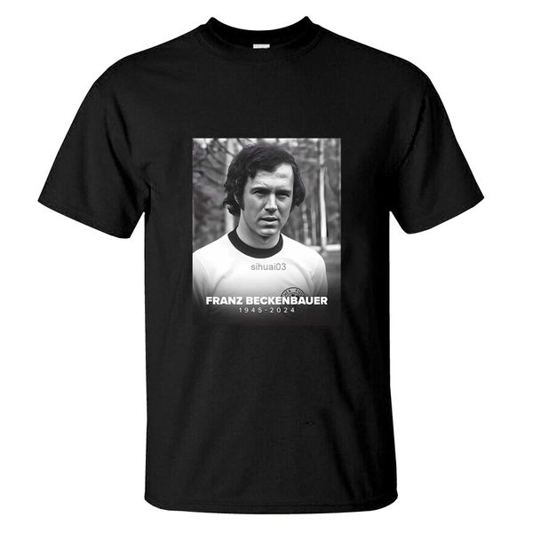 Herren T-Shirts 2024 Herren T-Shirt Lässig Ruhe in Frieden Deutsche und Weltfußballlegende Franz Beckenbauer 1945-2024 T-Shirt Grafik S-3XL