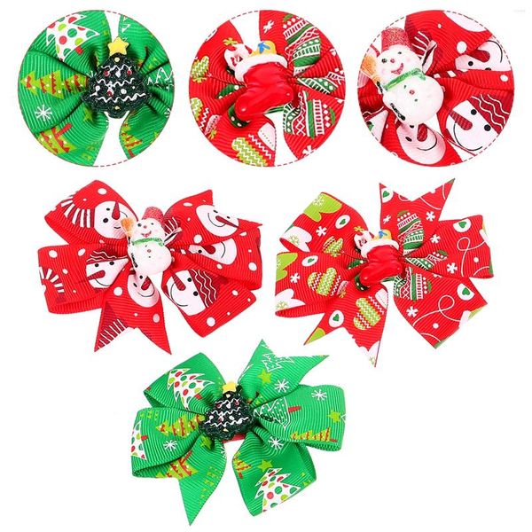 Vestuário para cães 3 pcs Natal Pet Cat e Headdress Decorativo Hairpin Presentes Arcos Pequeno Tamanho Cartão de Edição para Cães Tecido