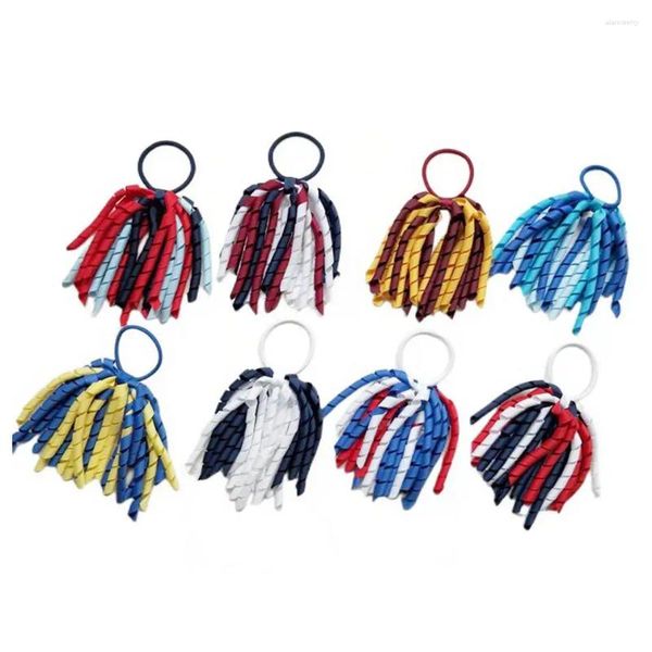 Saç Aksesuarları Kız 5 İnç Korker Tassel Ponytail Tutucular Kıvırcık Şeritler Corker Elastik Band Bobbles Bows Okul Boosters Çiçekler Headwear