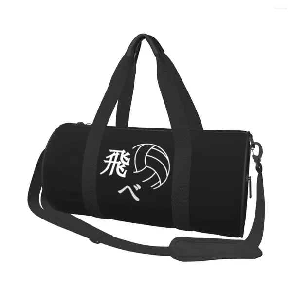 Outdoor-Taschen Volleyball FLYS Sporttasche Haikyuu Anime Reisetraining Sport Herren individuell mit Schuhen Lustige Fitness-Handtaschen