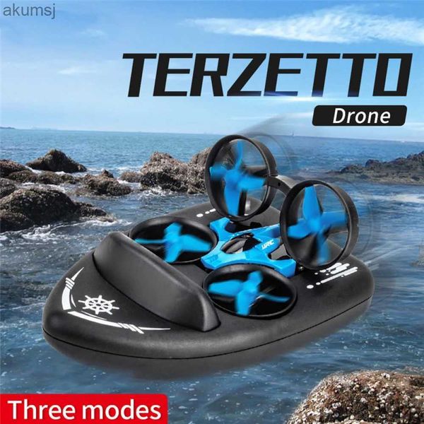 Droni H36F Hovercraft Acqua Terra Aria 3 IN 1 Veicolo aereo senza pilota Giocattolo Elettrico per bambini Nave telecomandata RC Aereo Ragazzi Regalo YQ240129