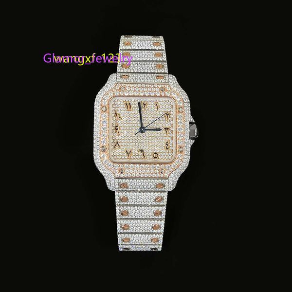 Personalizado Iced Out VVS 1/VS1 GRA Certificado Resposta Studded Moissanite Diamond Buss Down Hiphop Jóias Relógio Pass Testerfashion High-end Caixa de relógio requintada