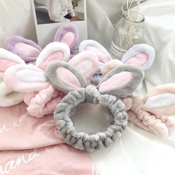 Raincoats Hairband Bunnys Headband Yoga Maquiagem com orelhas largas Skincare para lavar o rosto