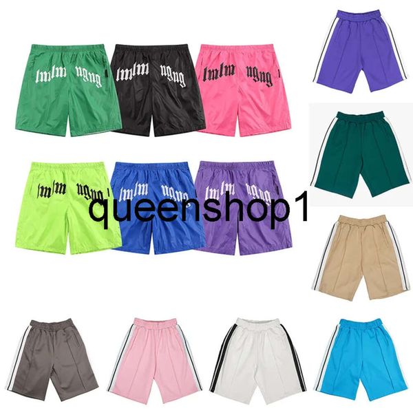 Shorts Herren T-Shirt Shorts Luxus Designer Frauen Palm Kurze Hosen Briefdruck Streifen Gurtband Lässige Fünf-Punkt-Kleidung 2024 Sommer Strandkleidung