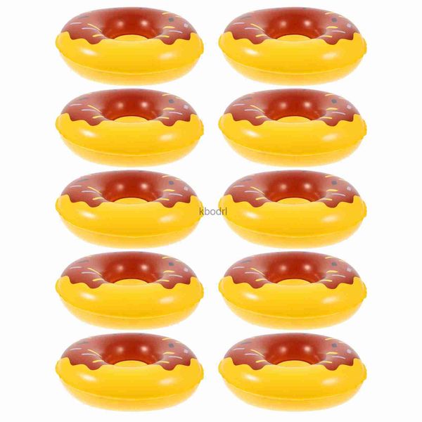 Outras Piscinas SpasHG Mini Anel de Natação Donut Piscina Flutuadores Infláveis Donut Anéis de Natação Infláveis Copo Coasters Tubos Infláveis Floaties Verão YQ240129