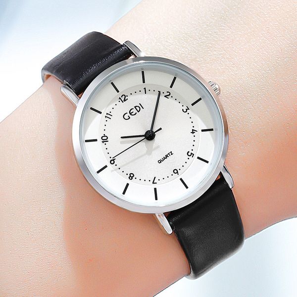 Moda feminina casual simples tendência novo disco digital romano moda cinto relógio de quartzo à prova dwaterproof água montre de luxo presentes a133