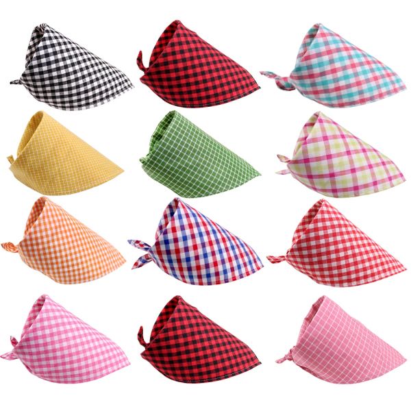 Accessori 30 pezzi di cotone di alta qualità per cani bandane per animali domestici moda stile plaid forniture per animali sciarpe per cani accessori per toelettatura cani da compagnia