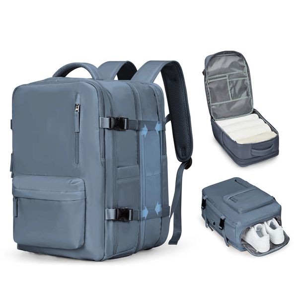 Großer Reiserucksack für Männer und FrauenPerson Item Flight Approved Scalable Carry On BackpackWaterproof Camp Laptop Backpack 240127