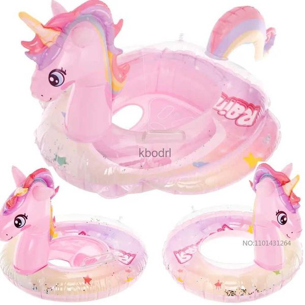 Andere Pools SpasHG 2023 Neue Baby Regenbogen Pailletten Pferd Schwimmen Ring Baby Erwachsene Wasser Spiel Rohr Float Sitz Schwimmen Kreis Aufblasbare Pool party Spielzeug YQ240129