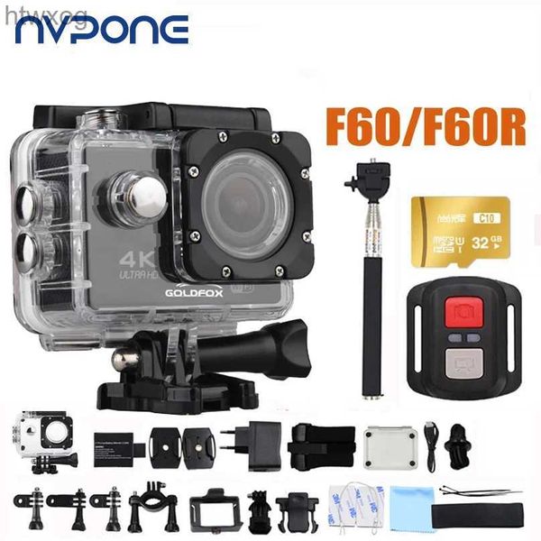 Câmeras de vídeo de ação esportiva F60 / F60R 16MP 4K Wifi Câmera de ação 170D lente grande 30M subaquática 1080P HD Câmera à prova d'água Pro Sport DV Câmera para capacete de bicicleta YQ240129