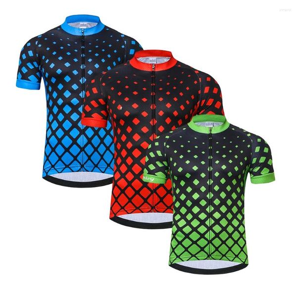 Jaquetas de corrida 2024 camisa de ciclismo ropa ciclismo homens manga curta roupas de estrada bicicleta ao ar livre desgaste vermelho azul verde