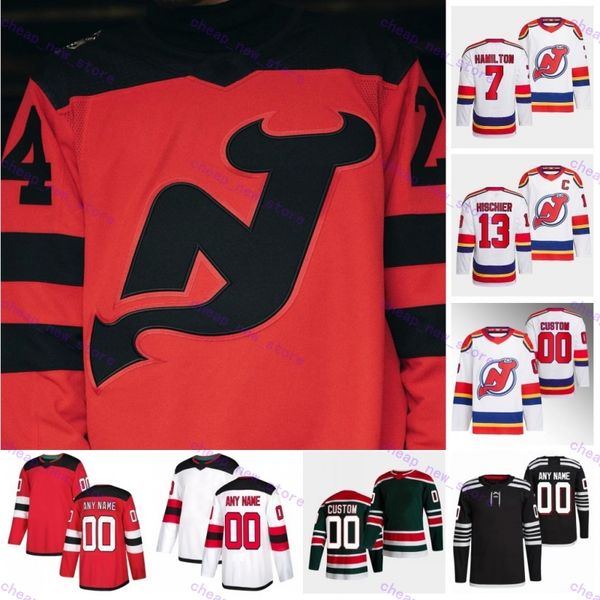 Maglia da hockey New Jersey Jack Hughes 2024 Stadium Series Nico Hischier Dougie Hamilton Luke Hughes Dawson Mercer Ondrej Palat Jesper Bratt Luke Hughes Toffoli