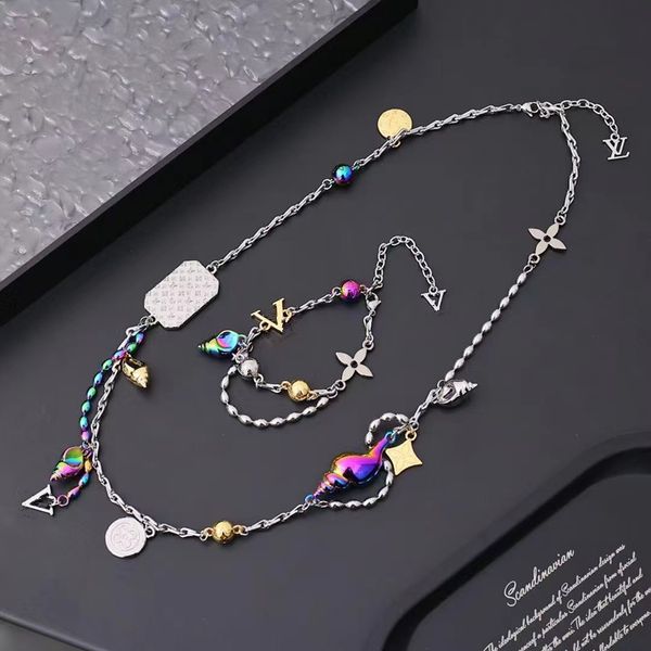 24ss italiano luxo jóias concha colorido pingente colar masculino e feminino moda pulseira bola acessórios