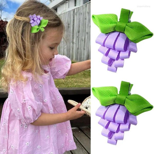 Acessórios de cabelo 2 pcs clipes de uva para bebês meninas princesa doce fruta hairpin headdress hairgrip headwear artesanal