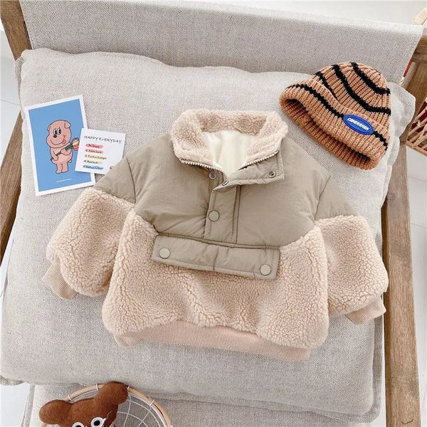 Детское пальто для маленьких девочек и мальчиков, зимняя теплая куртка, повседневная плотная одежда для мальчиков, осенне-осенняя одежда, верхняя одежда, детское рождественское пальто 240122
