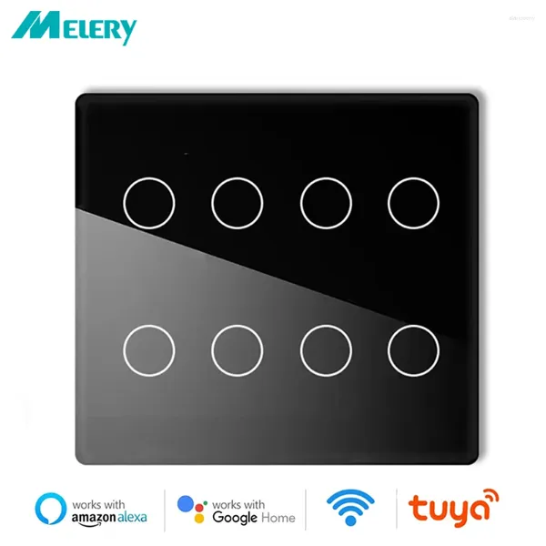 Smart Home Control Brasile 4x4 Switch 4/6/8Gang Tuya WiFi Life Light Sensore tattile a parete Interruttore Pannello in vetro Remoto di Alexa Dot Google