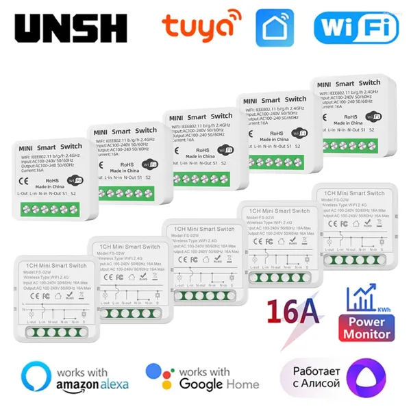 Smart Home Control 16A Tuya WiFi Schalter 2-Wege Mini Breaker Life Work mit Alexa Google Alice