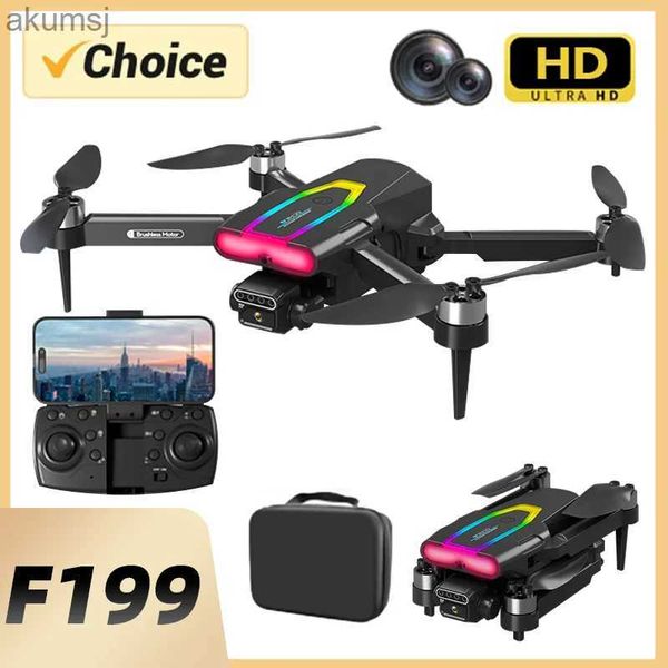 Dronlar KBDFA F199 Drone Hava Fotoğrafçılığı 1080p geniş açılı HD Çift Kamera Fırçasız WiFi FPV Profesyonel RC Katlanabilir Quadcopter YQ240129