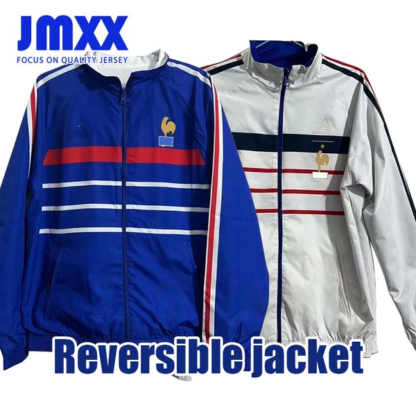 Jmxx 24-25 francês especial futebol reversível jaqueta jerseys estilo retro masculino homem futebol 2024 2025 blusão de manga comprida versão fã