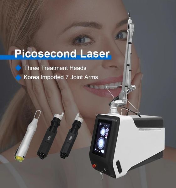 Big Power 1064nm 755nm 532nm Tattoo Entferner Picolaser Pikosekunden Laser Q-geschaltet Nd Yag Laser Augenbraue Pigment Tattoo Entfernung maschine