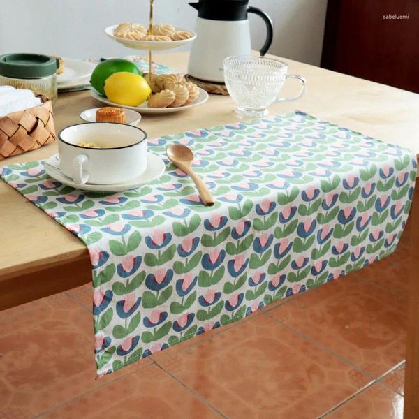 Guardanapo de mesa 1Pc 40x60cm Padrão de Flor Pastoral Algodão Casa Cozinha Jantar Chá Toalha Decoração de Festa