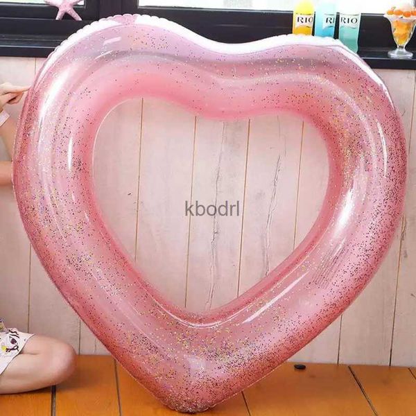 Andere Pools SpasHG Love Heart aufblasbarer Pool Roségold Glitzer Schwimmring Schwimmwerkzeug Pool Rettungsring Pool schwimmt Spaß Strandparty für Erwachsene YQ240129