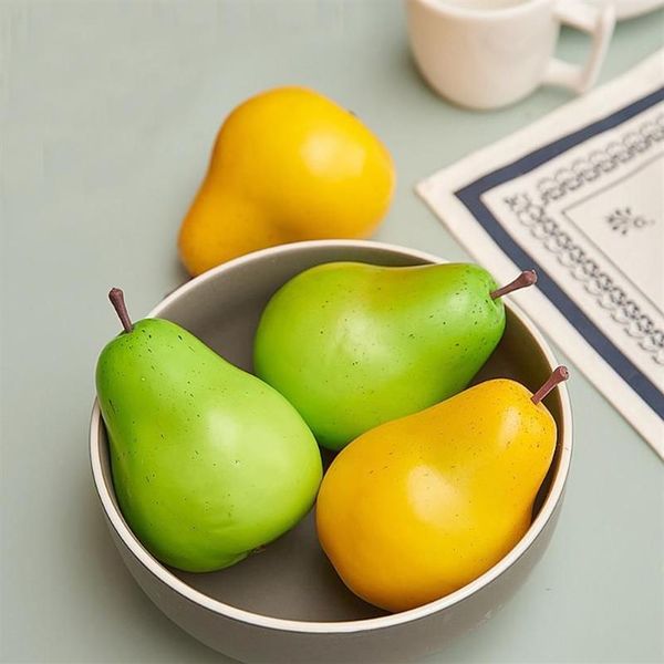 10 stücke 9 5 cm 8 cm Mix Farbe Hohe Nachahmung Gefälschte Künstliche Birne Obst Modellkünstliche Kunststoff Simulierte Früchte party Dekoration237r