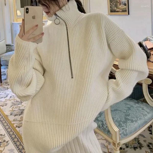 Frauen Pullover Frauen Koreanischen Stil Ästhetischen Baggy Gestrickte Pullover Harajuku Streetwear Elastische Casual Stricken Frau Jumper Faul