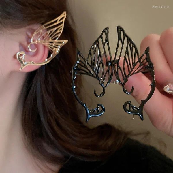 Brincos de garanhão vazados borboleta elfos cabides de orelha para mulheres joias de festa de temperamento personalizado