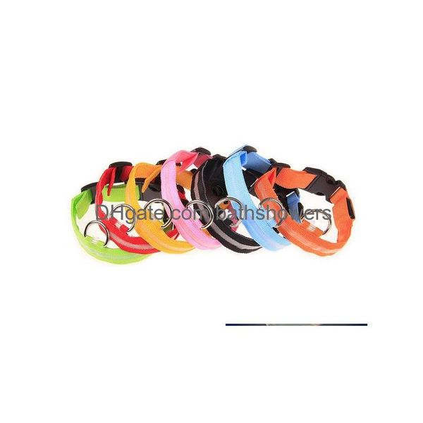 Leashes Neues Transer Kreatives Sicherheits-Haustierhalsband für beleuchtete Nylon-LED-Hunde-Advanced-Glow-Halskette Drop OT26 P40 Drop-Lieferung Dhlyw