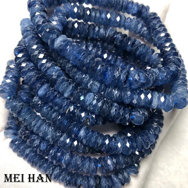 Liga Meihan Top Natural Azul Kyanite Facetada Rondelle Charme Contas de Pedra Para Fazer Jóias Design DIY