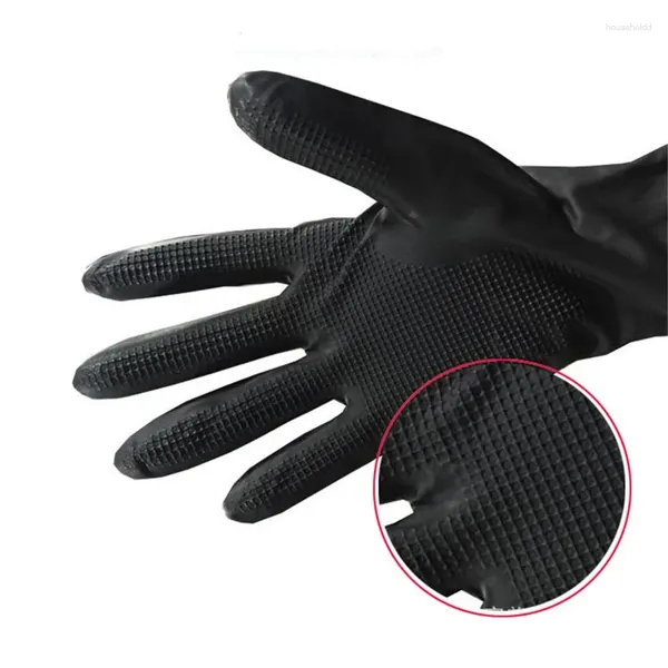 Одноразовые перчатки, 1 пара противоскользящих противоскользящих перчаток для многократного использования салонных инструментов, черный латекс с частицами